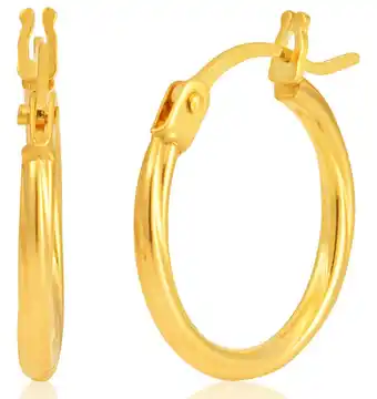 Shiels 9ct yellow gold twist 10mm hoop earrings offer