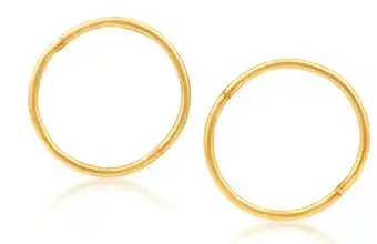 Shiels 9ct yellow gold plain 16mm sleepers earrings offer