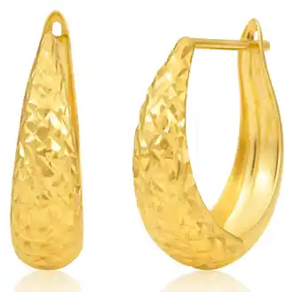 Shiels 9ct yellow gold patterned 13mm hoop offer