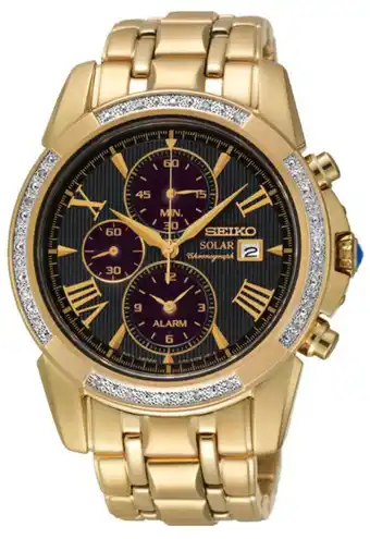 Shiels Seiko ssc314p-9 le grand sport solar diamond set mens watch offer