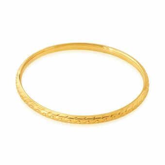 Shiels 9ct yellow gold silver filled diamond cut bangle offer