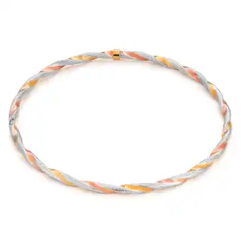 Shiels 9ct yellow gold, white gold & rose gold twist bangle offer
