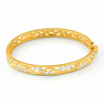 9ct yellow gold & white gold fancy oval bangle