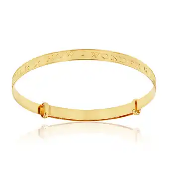 9ct yellow gold twinkle 3mm expandable baby bangle in box