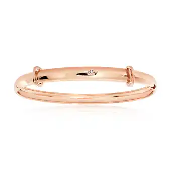 Shiels 9ct rose gold diamond set expandable baby bangle offer