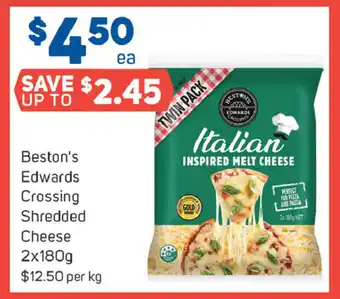 Beston's Edwards Crossing Shredded Cheese 2x180g