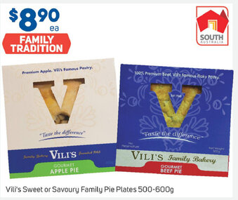 Foodland Vili's Sweet or Savoury Family Pie Plates 500-600g offer