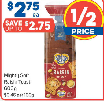 Foodland Mighty Soft Raisin Toast 600g offer
