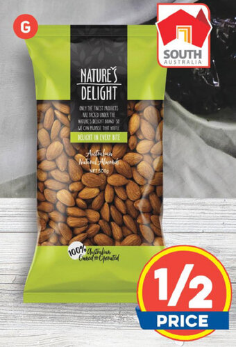 Foodland Nature's Delight Australian Raw Almonds 500g offer