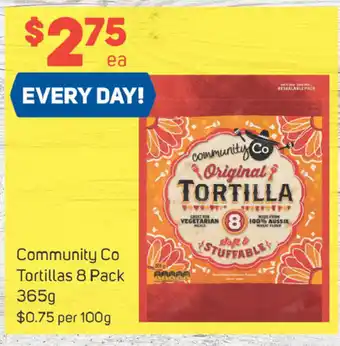 Foodland Community Co Tortillas 8 Pack 365g offer