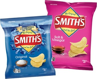 IGA Smith's Crinkle Cut or Poppables Chips 90-170g Selected Varieties offer
