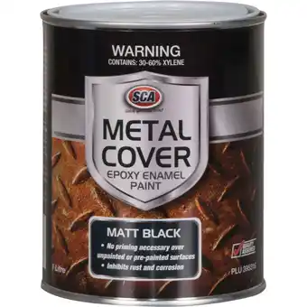 SuperCheap Auto SCA Metal Cover Enamel Rust Paint, Matt Black - 1 Litre offer