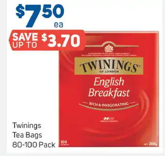 Foodland Twinings Tea Bags 80-100g pack offer