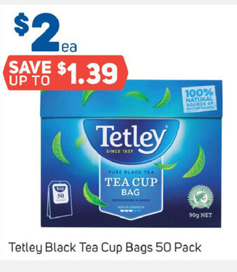 Foodland Tetley Black Tea Cup Bags 50 Pack offer