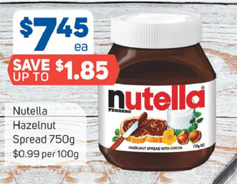 Foodland Nutella Hazelnut Spread 750g offer