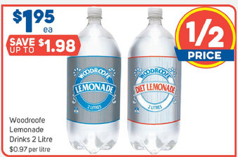 Foodland Woodroofe Lemonade Drinks 2 Litre offer