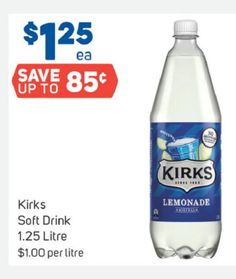 Foodland Kirks Soft Drinks 1.25 Litre offer