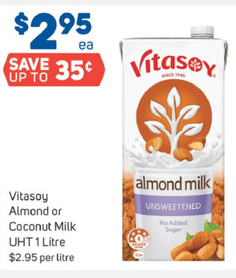 Foodland Vitasoy Almond or Coconut Milk UHT 1 Litre offer