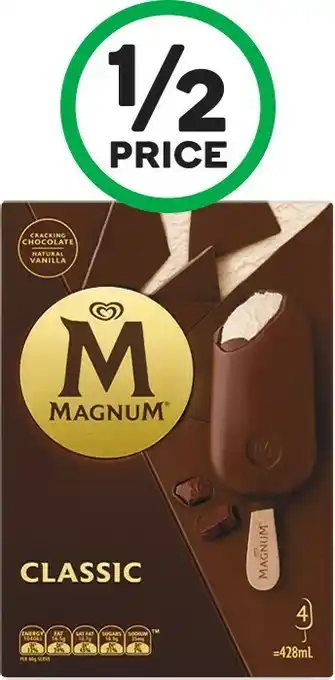 Woolworths Streets Magnum Sticks 360-428ml Pk 4/6 – Excludes Luxe Sticks offer