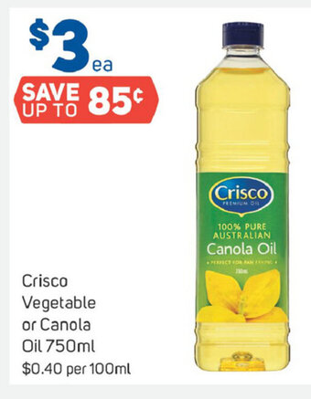 Foodland Crisco Vegetable or Canola Oil 750ml offer