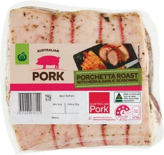 Woolworths Woolworths COOK Porchetta Roast with Herb & Garlic Seasoning offer