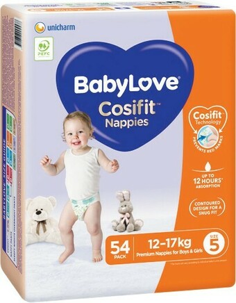 Woolworths BabyLove Cosifit Jumbo Nappies Pk 54-76 offer