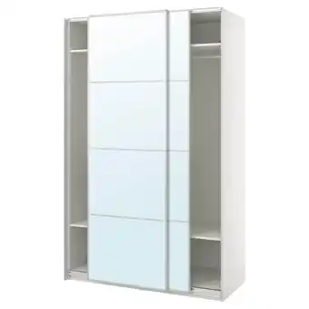 Pax / auli Wardrobe with sliding doors, white/mirror glass, 150x66x236 cm