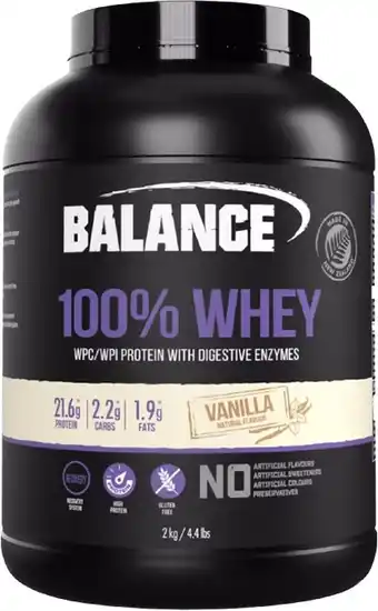 healthylife Balance 100% Whey Protein Powder Vanilla 2kg offer