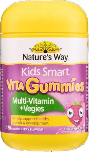 healthylife Natures Way Kids Smart Vita Gummies Multivitamin + Vegies 120 Pack offer