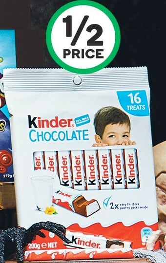 Woolworths Kinder Chocolate Sharepack 200g Pk 16 offer