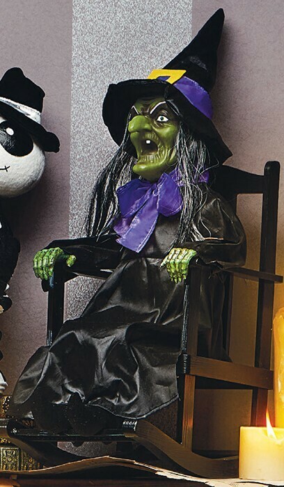 Halloween Animated Witch in Rocking 