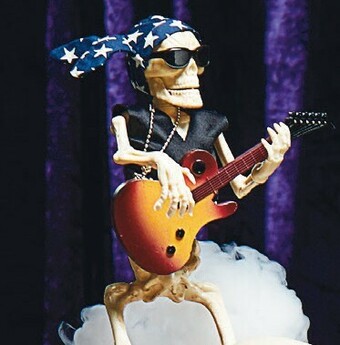 Halloween Animated Skeleton with Guitar