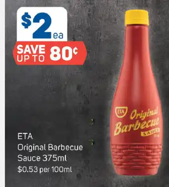 Foodland ETA Original Barbecue Sauce 375ml offer