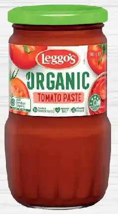 IGA Leggo's Organic Tomato Paste 500g offer