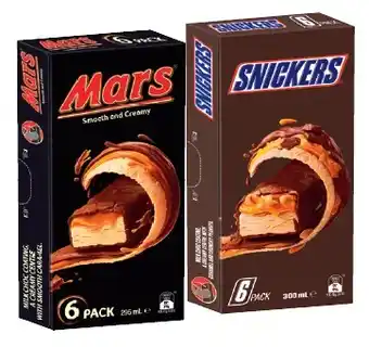 IGA Mars or Snickers Ice Cream Bars 6 Pack Selected Varieties offer
