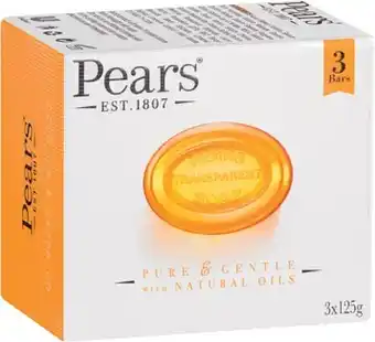 IGA Pears Pure & Gentle Soap 3 Pack offer