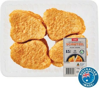 Coles Coles RSPCA Approved Schnitzel Plain Crumb 1.2kg offer