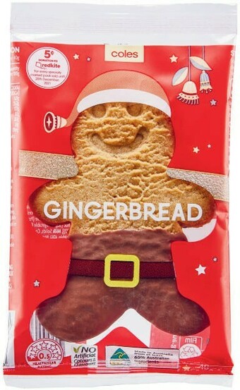 Coles Festive Gingerbread Biscuit 40g