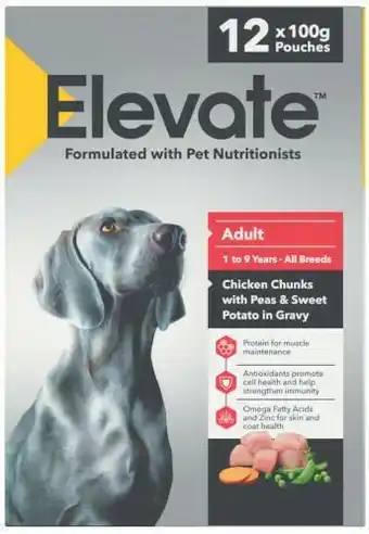Coles Elevate Dog Food Pouches 12x100g offer