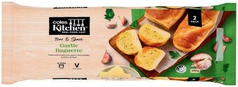 Coles Coles Kitchen Garlic Baguette Twin Pack 450g offer