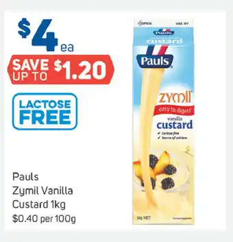 Pauls Zymil Vanilla Custard 1kg