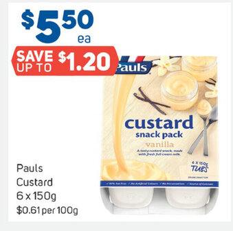 Foodland Pauls Custard 6x150g offer