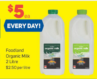 Foodland Foodland Organic Milk 2 Litre offer