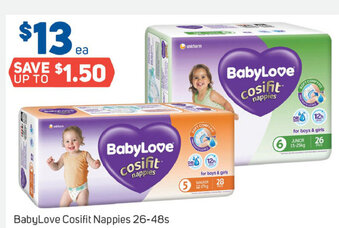 Foodland BabyLove Cosifit Nappies 26-48s offer