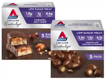 Atkins Low Carb Endulge Bars 5 Pack 150g-200g^