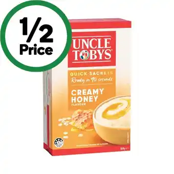 Woolworths Uncle Tobys Oats Sachets 320-350g Pk 8/10 offer