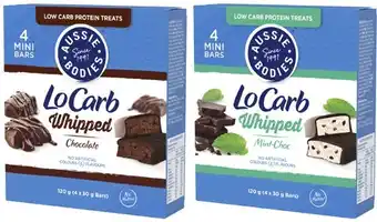 Coles Aussie Bodies Lo Carb Whipped Protein Bars 4 Pack 120g offer