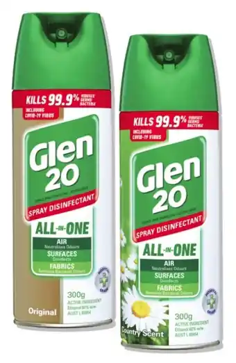 Coles Glen 20 Surface Spray Disinfectant All In One 300g offer