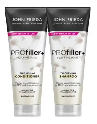 Coles John Frieda Profiller+ Thickening Shampoo or Conditioner 250mL offer
