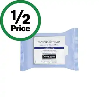 Woolworths Neutrogena Night Calming Makeup Remover Cleansing Wipes Pk 25 offer